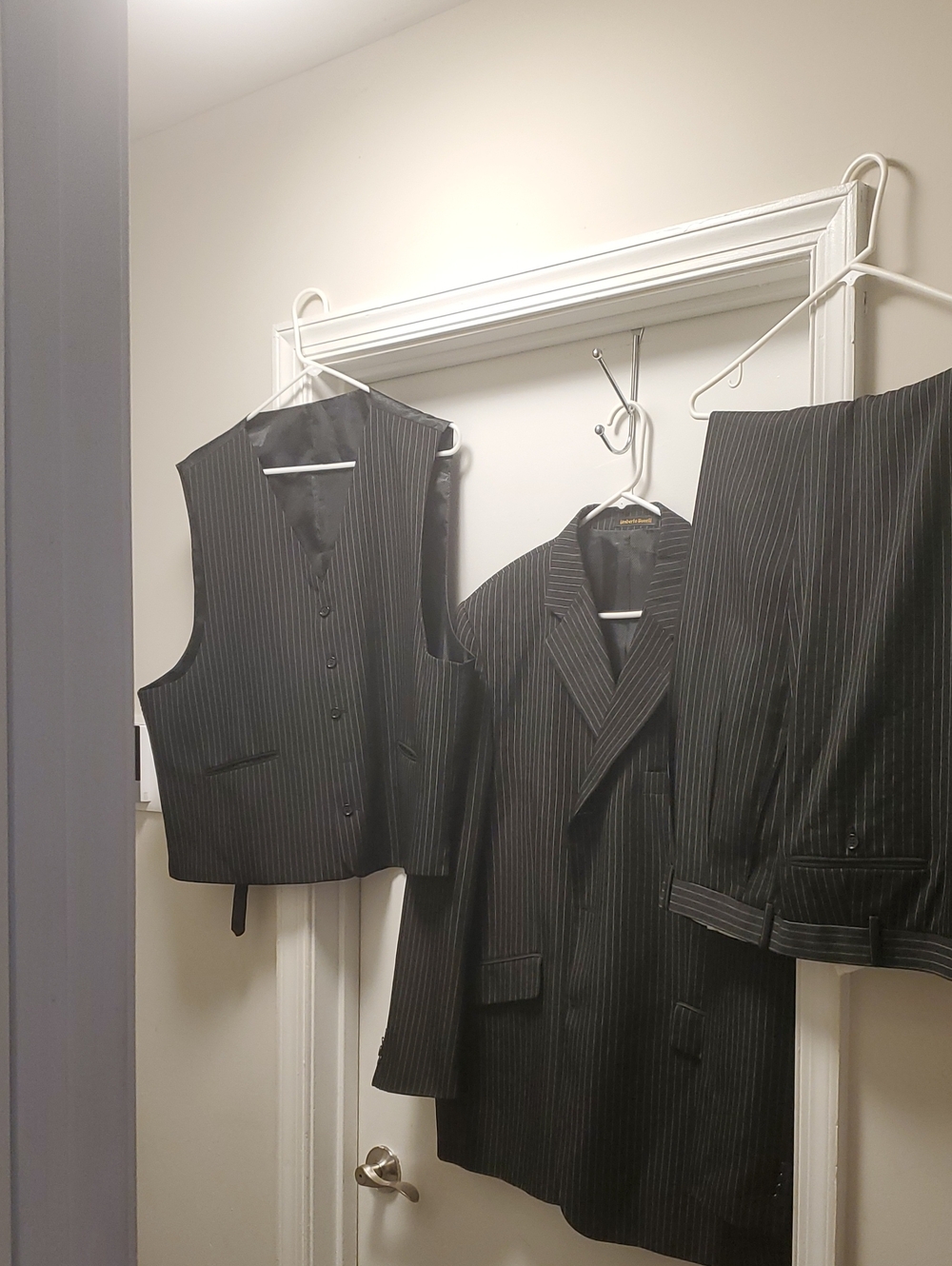 Men's Black Pinstripe Three-Piece Suit - Classic Tailored Set